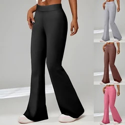 Women's Flared Pants Solid Color Casual Ladies pants Sexy Slim Fashion Pants High Waist Simple Femle Pants