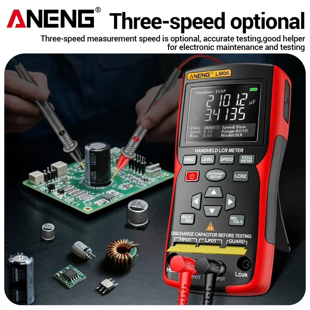 

Digital Capacimeter ANENG Portable LM06 Handheld Bridge LCR Meter Capacitor Test Electronic Auto Inductance Component TestTools