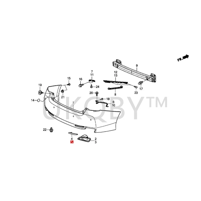 33505T2AH01 Suitable for Ho nd a Accord CR-V Crown Rear bumper anti rear end collision decorative light reflective film