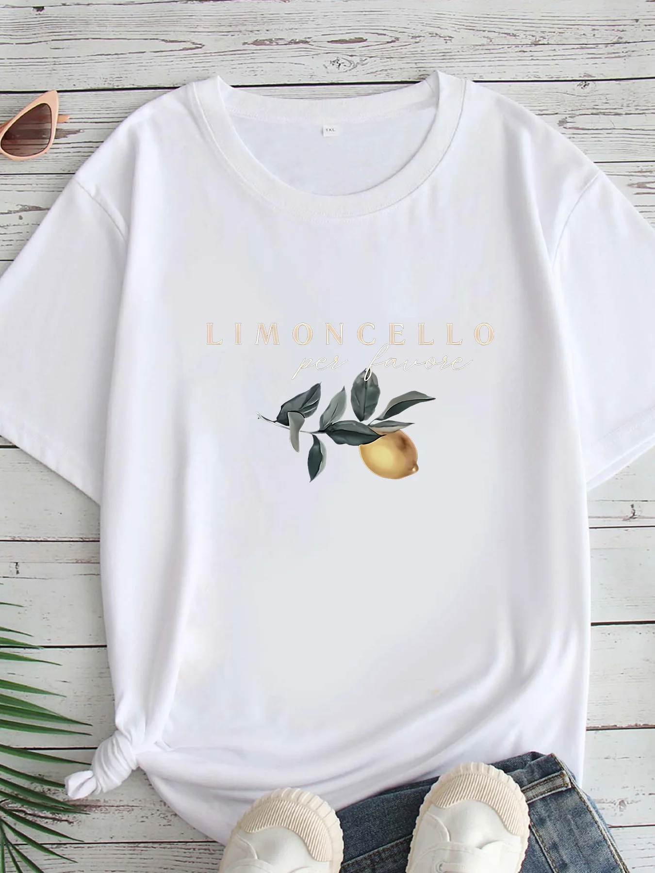 

Women's Large Size Printed round Neck Short Sleeve T-shirt 1-7XL Comfortable Casual Top in European Style