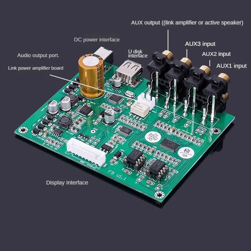 fidelidad con Bluetooth 5,3, reproductor USB PCM5102, decodificación independiente con pantalla de puntero TFT de 2,4 pulgadas