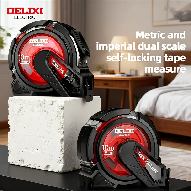 3/5/7.5/10M Steel Tape Measure,Self-Locking with Rubber Shell,Portable Measuring Tape for Daily Measurement DELIXI ELECTRIC.
