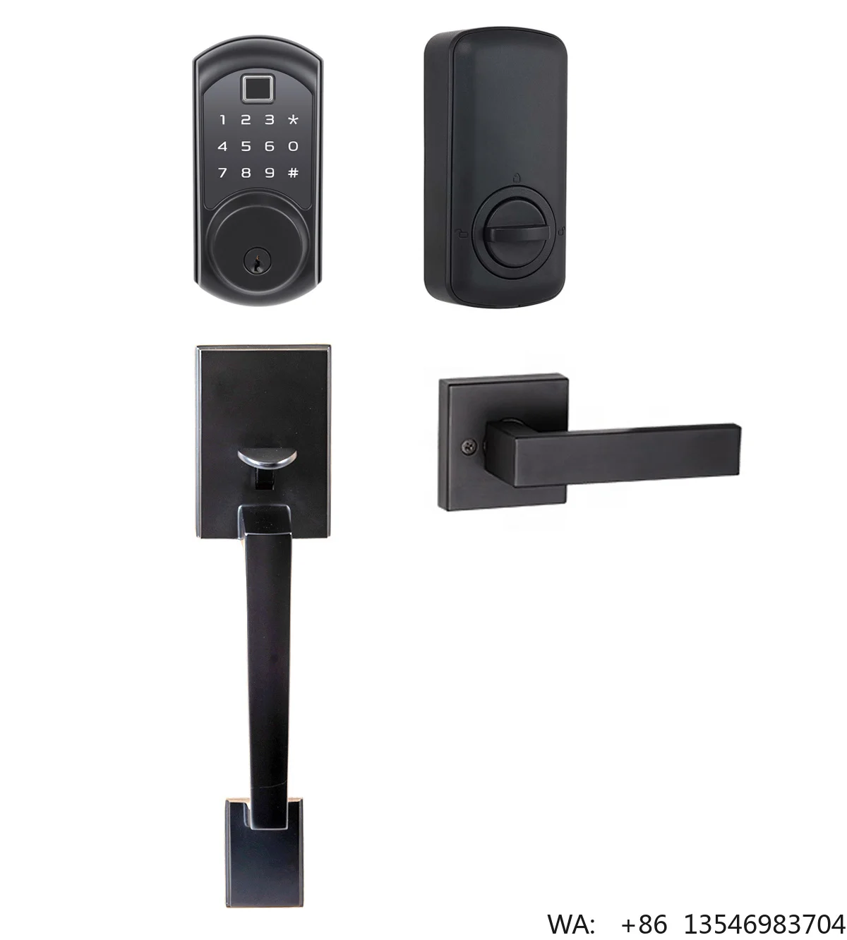 Unice Key and Password Smart Locks Handle Kit Matte Black Front Door Lock Electronic Smart Deadbolt with High Safety