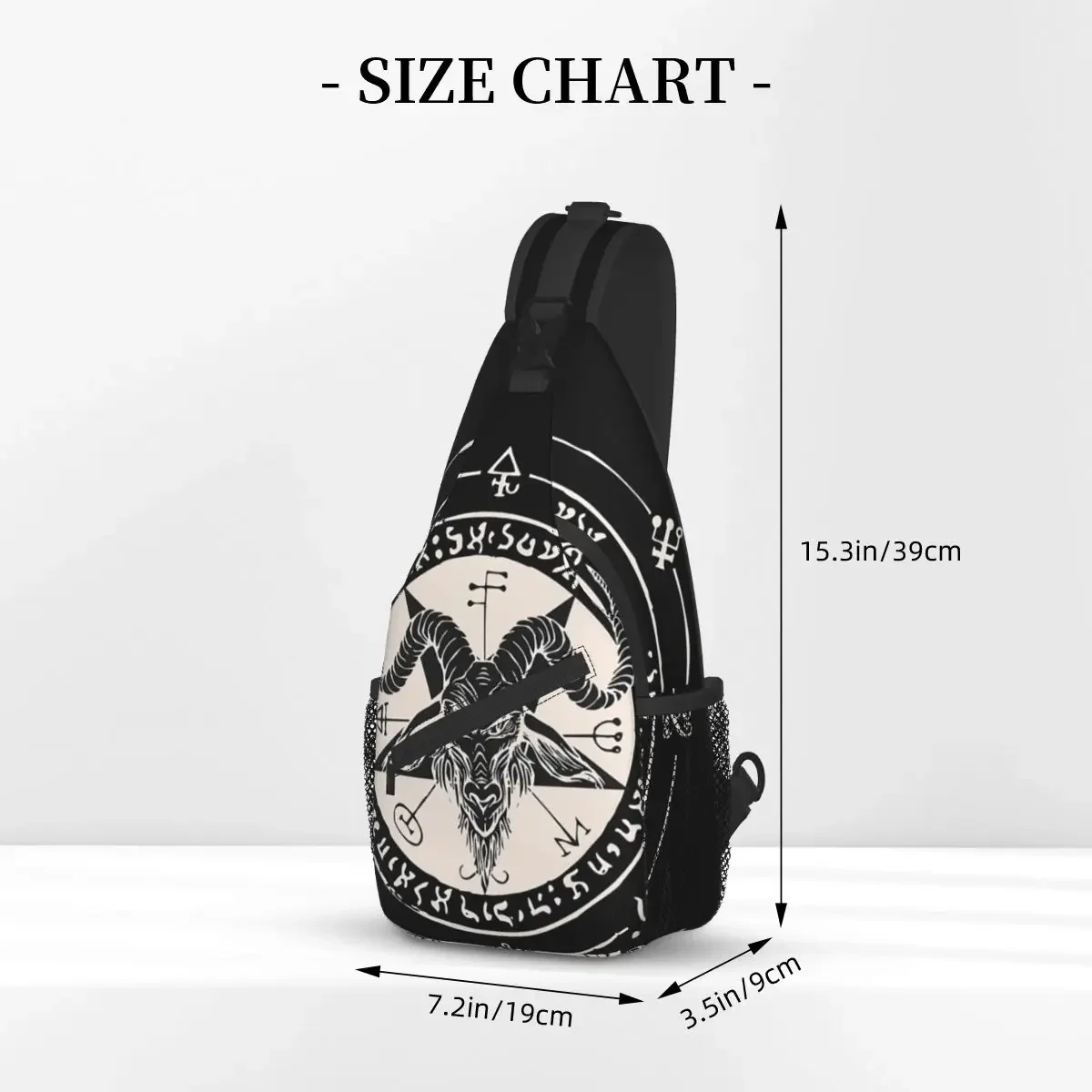 Sigil Pentagram Satanic Goat Lucifer Crossbody Chest Bags Baphomet Pockets Travel Pack Messenger Sports Teens Shoulder Bag