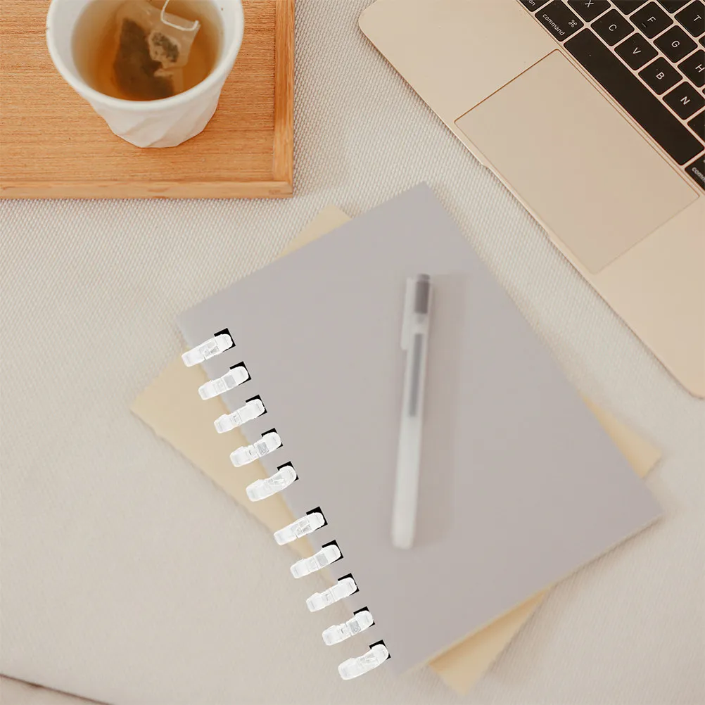 20Pcs Premium Plastic Binder Rings for DIY Notepads Scrapbooks Calendars Reports Index Cards Loose Leaf Paper Ring Binder Clips