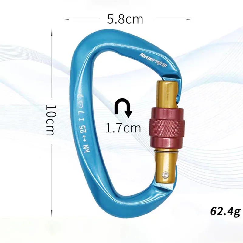 Imagem -02 - Escalada Carabiner 25kn d Forma Escalada Buckle Lock Segurança Exterior Escalada Equipamento Acessórios Pcs Profissional