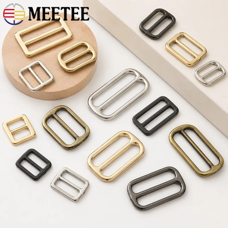 

10Pcs 20-50mm Metal Tri Glide Buckle Webbing Adjuster Clasp for Bag Strap Backpack Belt Pet Collar Hardware Accessory Sewing Kit