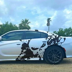 2pcs Charger Punisher Side Graphic Dodge Charger with Scatpack Hellcat Hood Car Decals Dodge Challen Skeleton