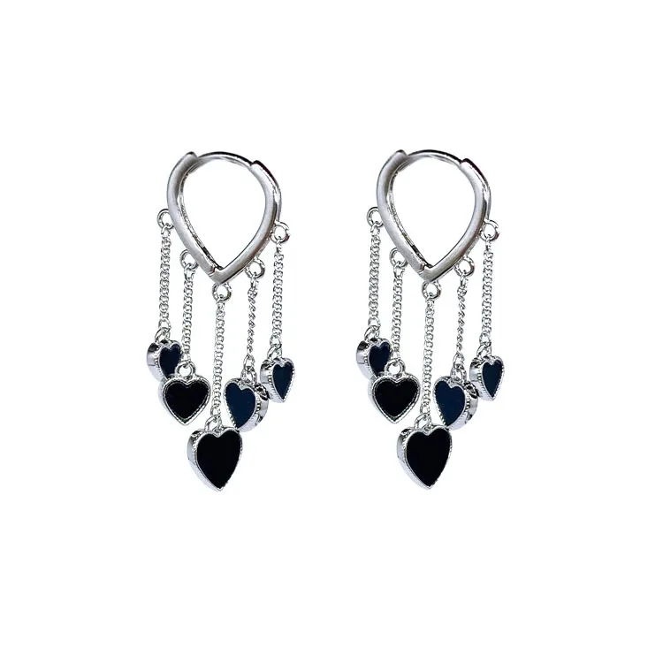 Boucles d'Oreilles Vintage en Argent Sterling 925 pour Femme, Bijoux Rétro Simples, Accessoires de ix, Cadeaux en Forme de Cœur