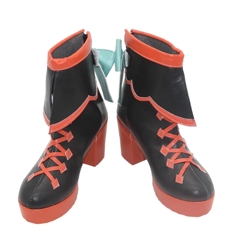 Halloween Cosplay Schoenen Voor Pompoen Miku Cosplay Carnaval Laarzen PU Lederen Schoenen Cosplay Props Op maat gemaakt