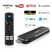 Reproductor multimedia inteligente con Android 14, FireTV Stick, Android, Android, asistente de voz de Google, Mortal Q8, WIFI 6, Bluetooth 5,0, Allwinner H313