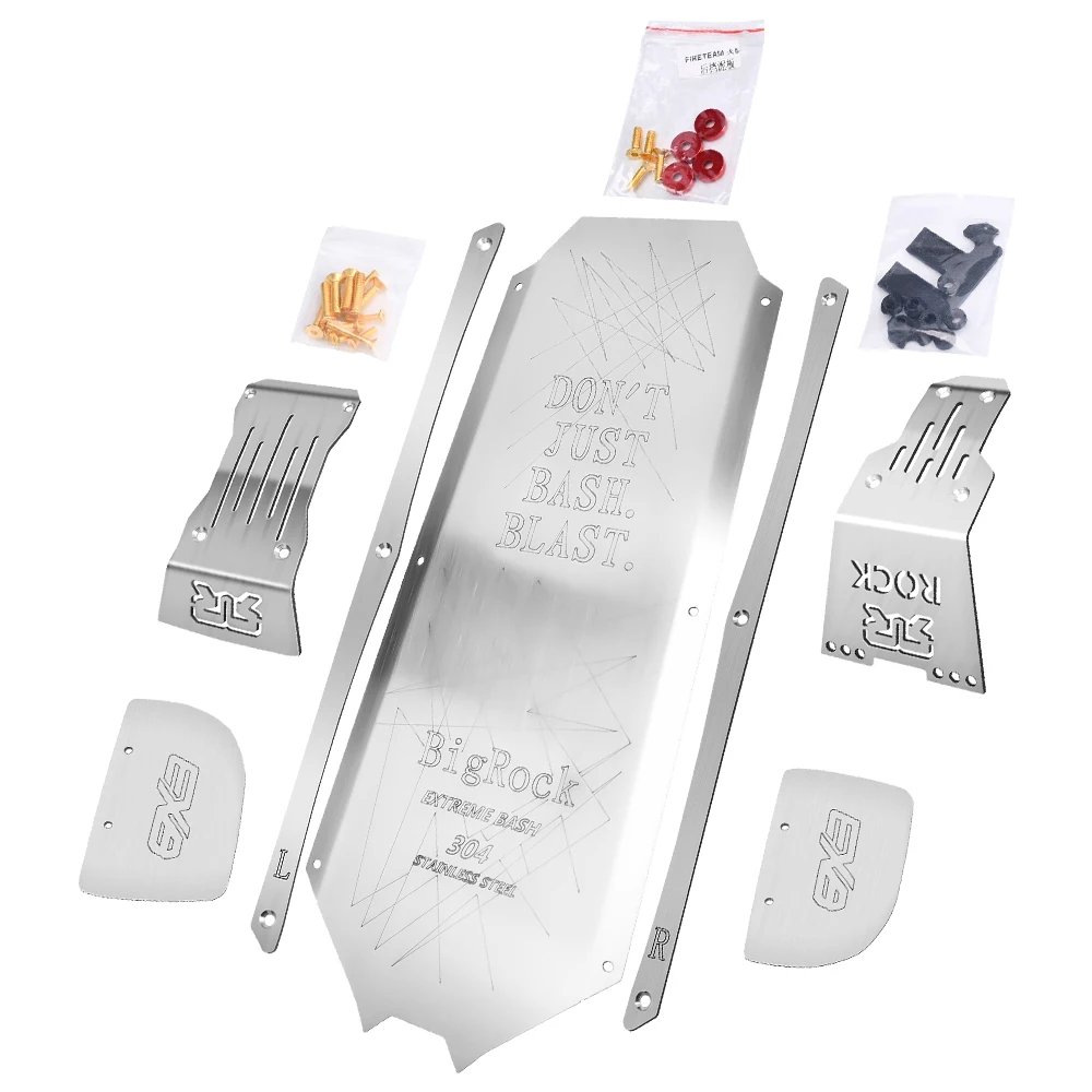 GPM for ARRMA 1/7 BIG ROCK 6S 4X4 BLX ARA7612 MONSTER TRUCK RC Car Metal Stainless Steel Front Center Rear Chassis Armor