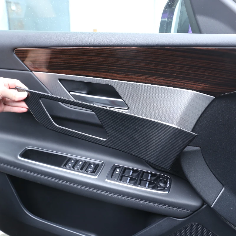 

For Jaguar XFL 2017-18 ABS Carbon Fiber Car Inner Door Handle Frame Panel Cover Protector Trim Sticker Interior Car Accessories