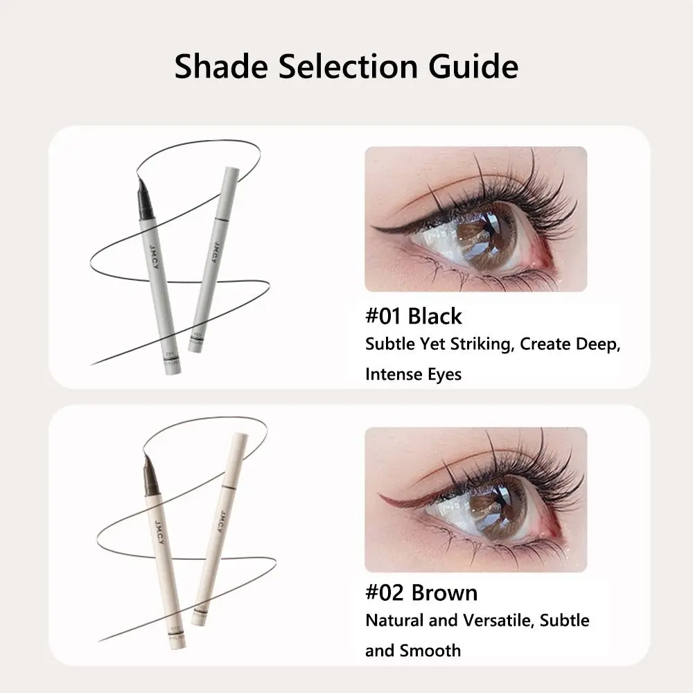 25 °   곡선형 팁 리퀴드 아이라이너 초미세 땀 방지 방수 아이라이너 번짐 방지 오래 지속되는 블랙 아이라이너 펜슬