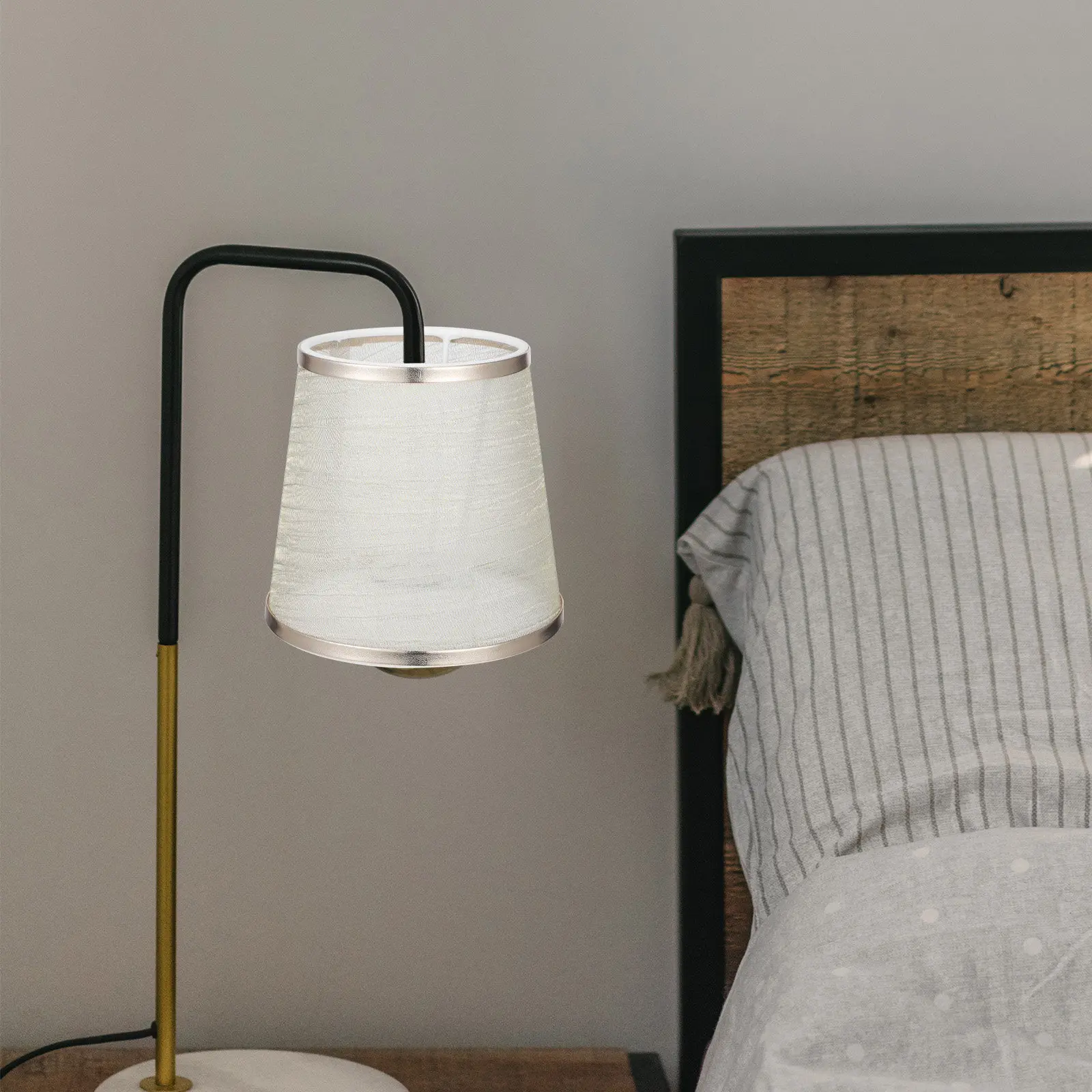 

Тканевый абажур для настольной лампы, сменный, E14, для спальни, кабинета, гостиной, современный, легкий, простой в установке, для светильника