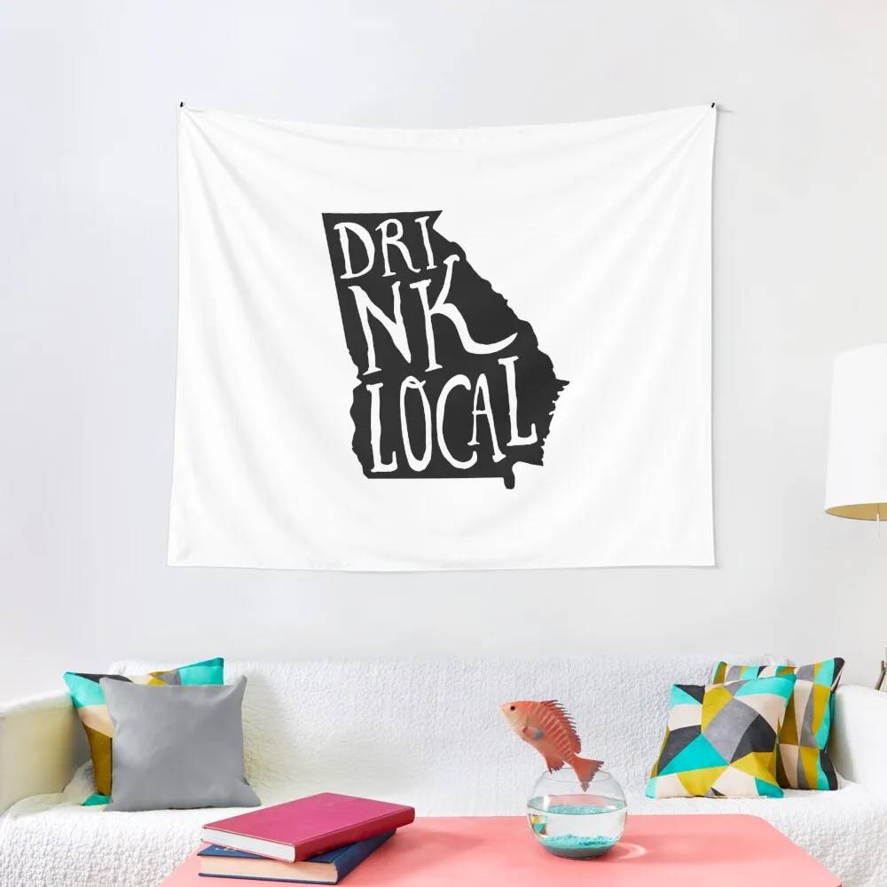 

Drink Local Georgia State Outline Craft Beer Tapestry Christmas Decoration Bedrooms Decorations Room Aesthetic Tapestry