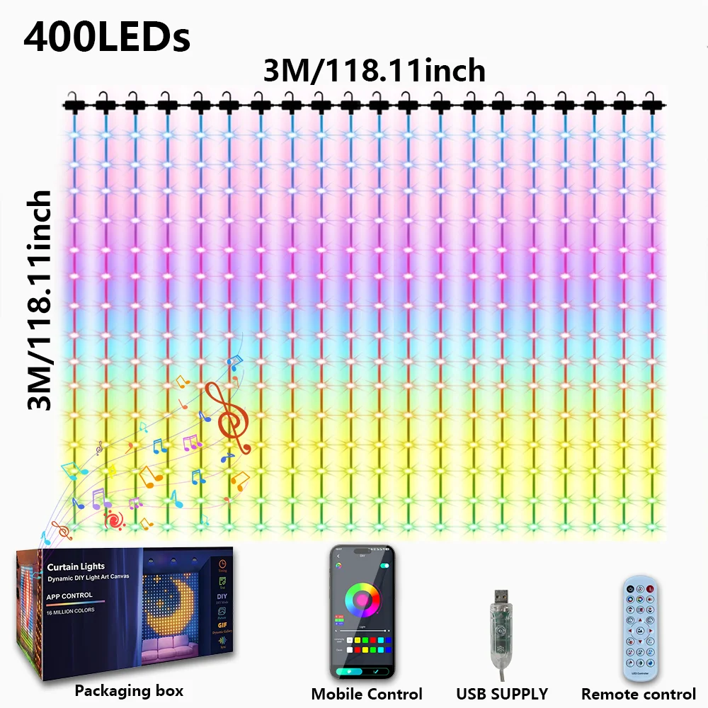 Lampu Tirai DIY Pintar, Lampu - Fairy Light Curtain ulasan dan harga