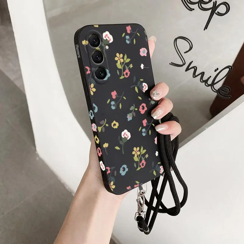 A55 Flowery Flowers Silicone Phone Case For Samsung A50 A51 A53 A55 A32 A33 A34 A72 A54 A52S A73 A71 A23 A24 A31 Cover