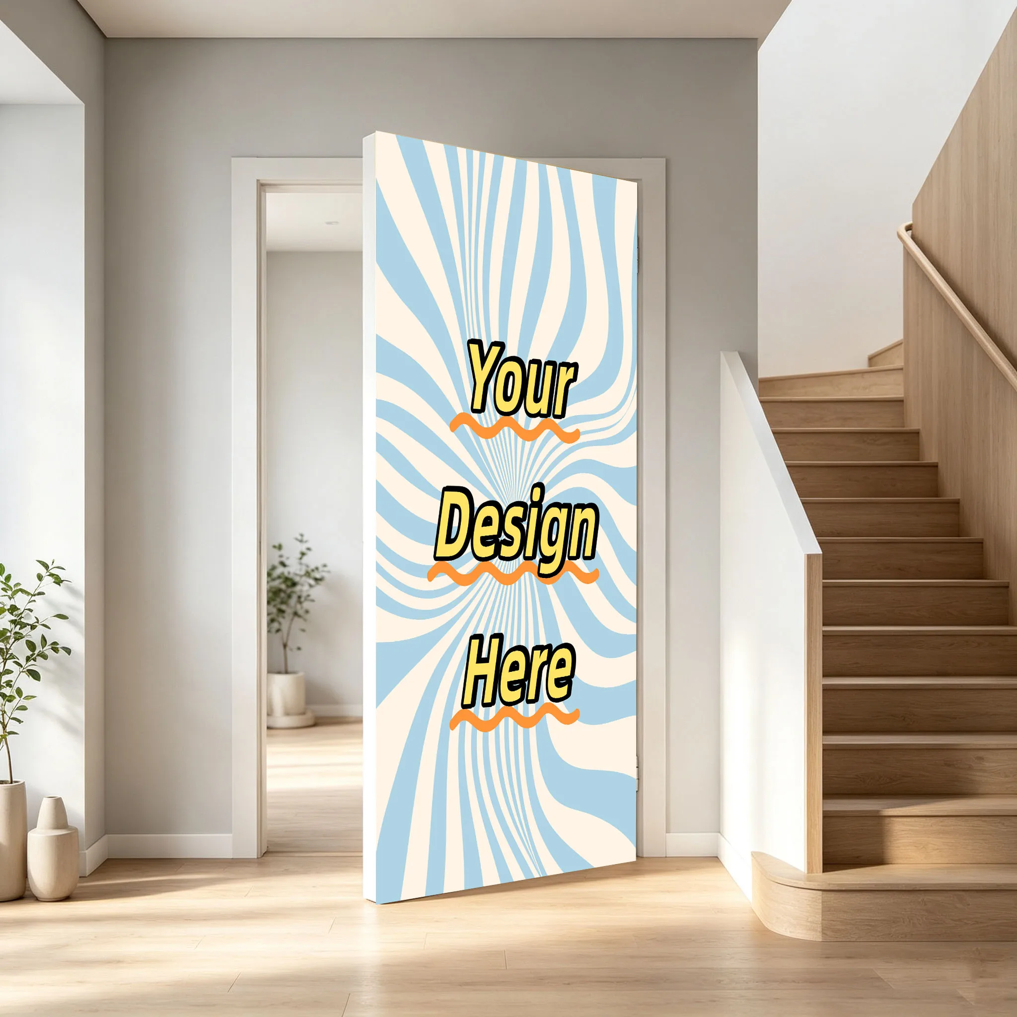 Custom Door Sticker, Personalized Your Own Design Doors Mural Self‑Adhesive Customized Photo Print Door Wrap Home Decoration