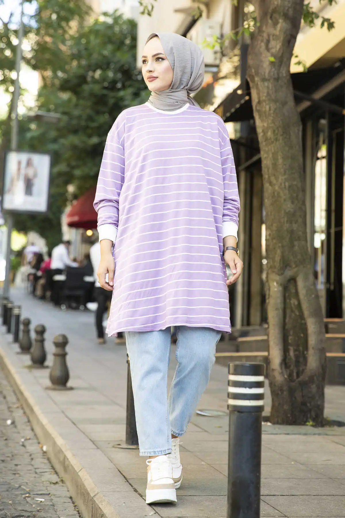 

Striped Sportswear Tunic Lilac