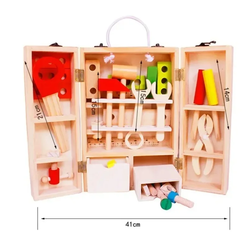 เด็กซ่อมกล่องเครื่องมือจําลองประกอบสกรู NUT Early Education Building Blocks Play House ของเล่นปริศนา