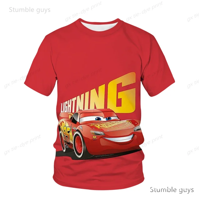 Kids Casual Cars T-Shirt Piston Cup Racing Print Summer Shor