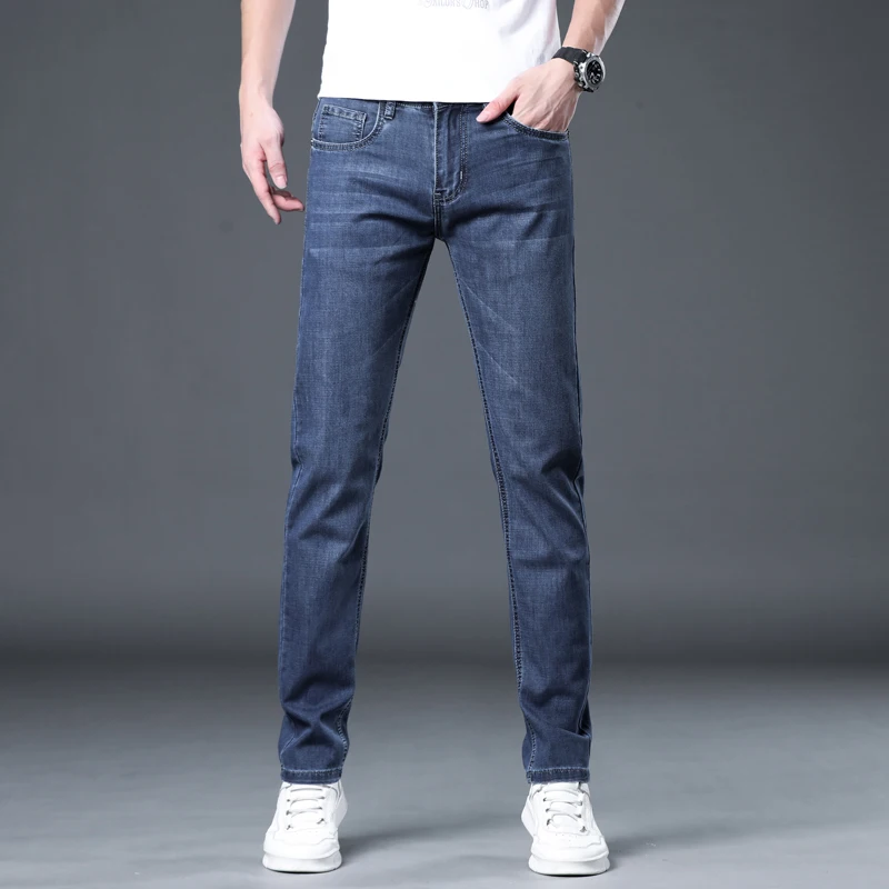 Spring and Autumn New Men's Casual Solid Color Jeans cargo pants men  skinny Minimalist denim pants jeans  streetwear men