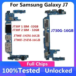 Bilashmart 64GB Unlocked Samsung Galaxy J7 J730F J700F SINGLE SIM Motherboard Main Logic Board Chips CLEAN IMEI Good Working