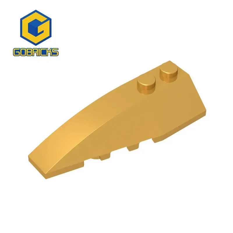 Gobricks 1 Uds. MOC cuña izquierda curvada 6x2 ladrillos compatibles con modelo 41748 piezas de bloques de construcción regalos de cumpleaños para niños juguetes DIY