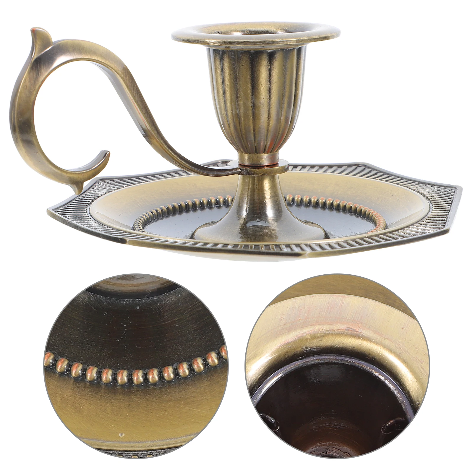 

Vintage European Metal Holder Zinc Alloy Candlestick Romantic Dinner Table Decor Retro Holder Home Accessories