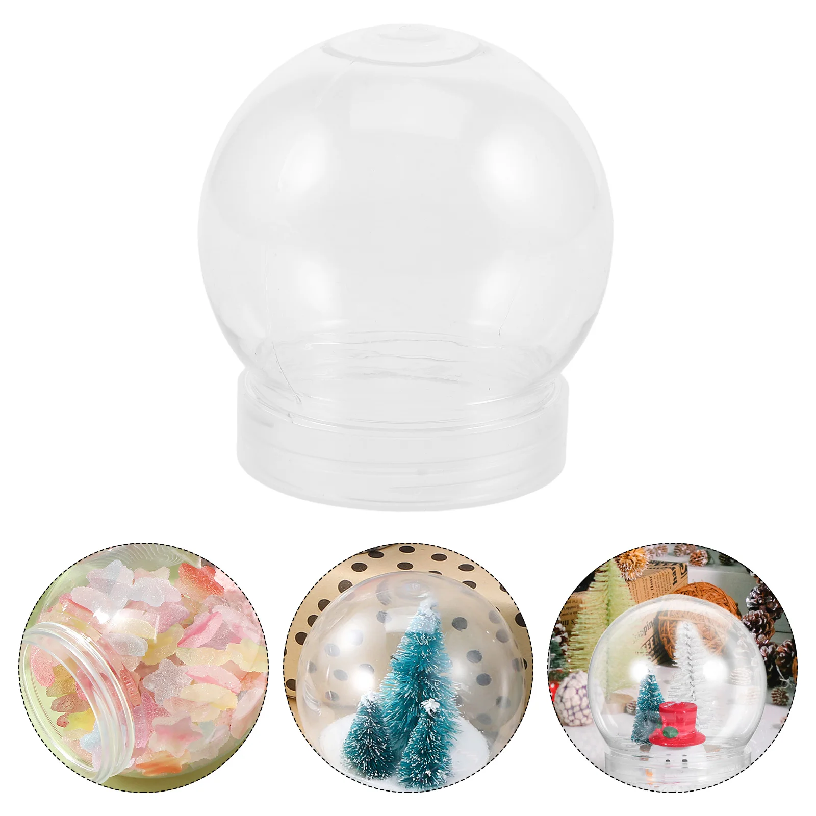 15 Pcs DIY Snow Globe Clear Round Water Globes for Kids Empty Fish Tank Decor Ball Shape Plant