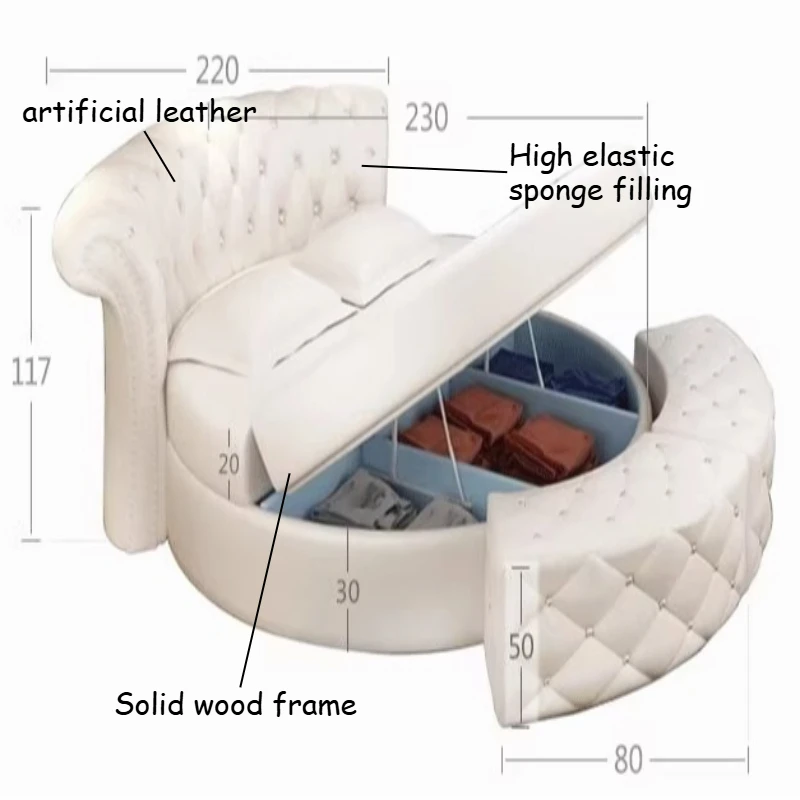 Modern Fashion Round Bed Bedroom Decor For Teen Girls Bed 2 People Luxury Modern King Size Frame Bedroom Sets Full Set Furniture