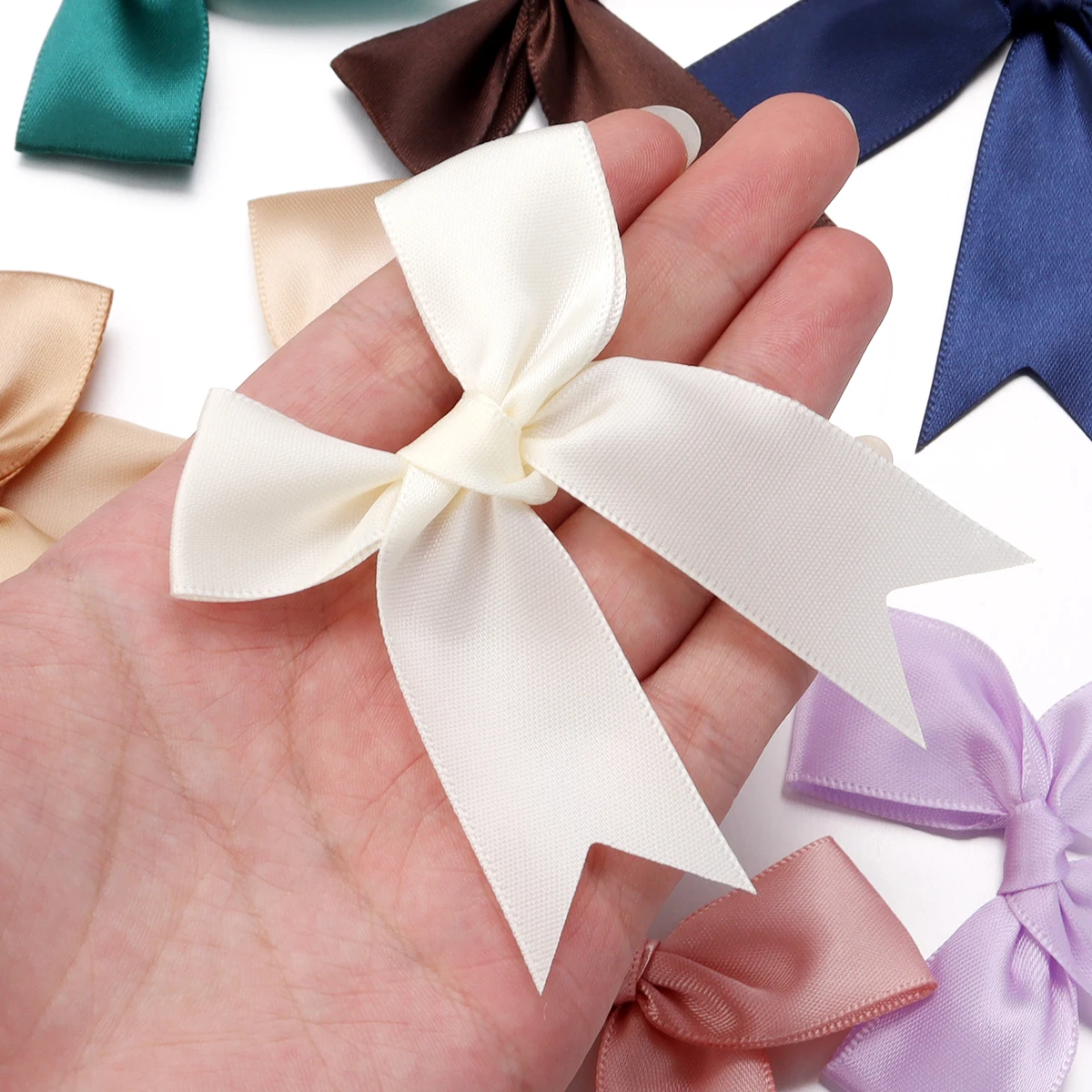 20pcs, ribbon bow craft bow pink white floral gift tie wedding decoration bow bow DIY birth party baking decoration