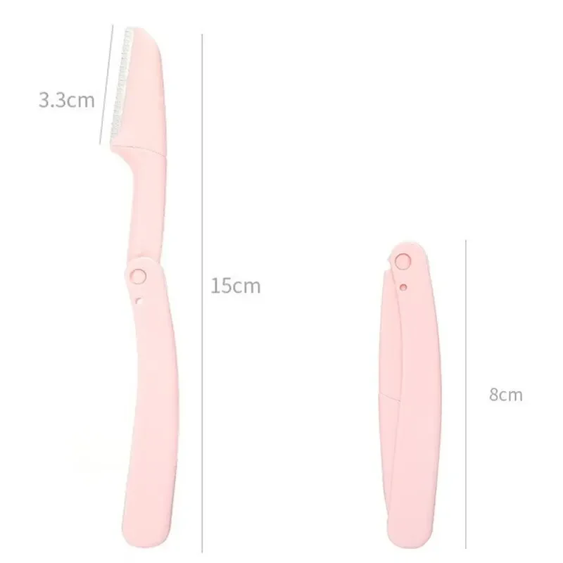3PCS Draagbare Wenkbrauw Trimmer Veilig Wenkbrauw Shaper Opvouwbare Wenkbrauw Trimmer Scheermesje Scheermes vrouwen Makeup Tools
