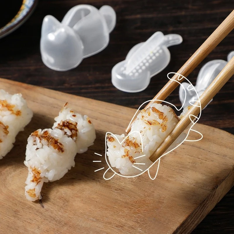 Molde de bola de arroz de gato bonito, moldes de Sushi con forma de Animal PEQUEÑO de plástico de calidad alimentaria para el hogar, nuevo molde de bola de arroz para niños y bebés
