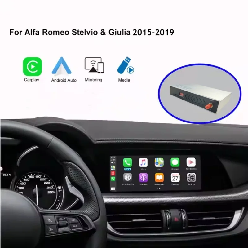 Qualcomm Snapdragon Upgrade Wireless Carplay Interface Box For Alfa Romeo Giulia 952 Alfa Romeo Stelvio 2015-2019 Android Auto