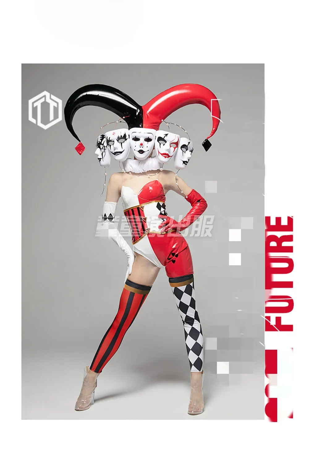 หญิง Multi-faceted Clown Gogo เครื่องแต่งกายเซ็กซี่ผู้หญิงไนท์คลับเต้นรําสวมชุดความคมชัด DS ชุด