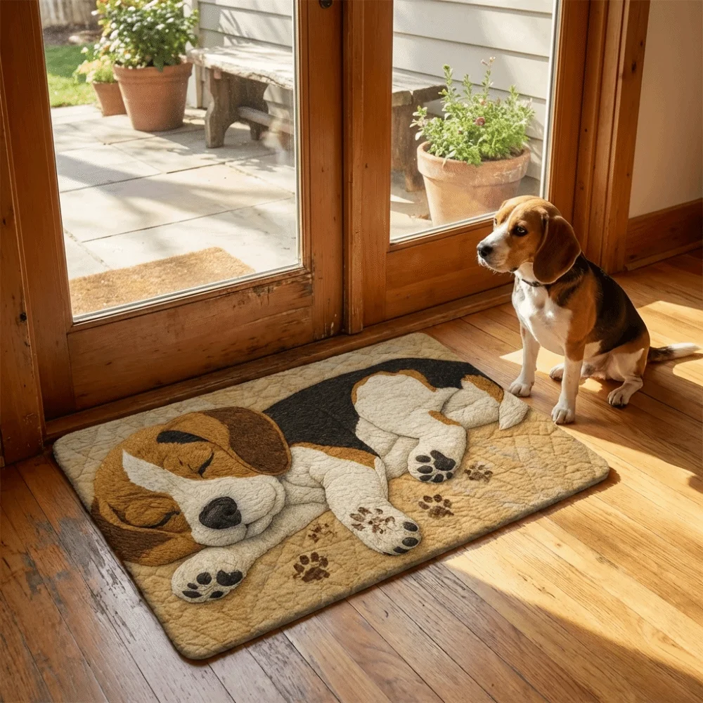 Creativity Non-slip Beagle Floor Mat Water-absorbing Durable Bathroom Carpet Abrasion-resistant Bedroom Door Rug Home Decor