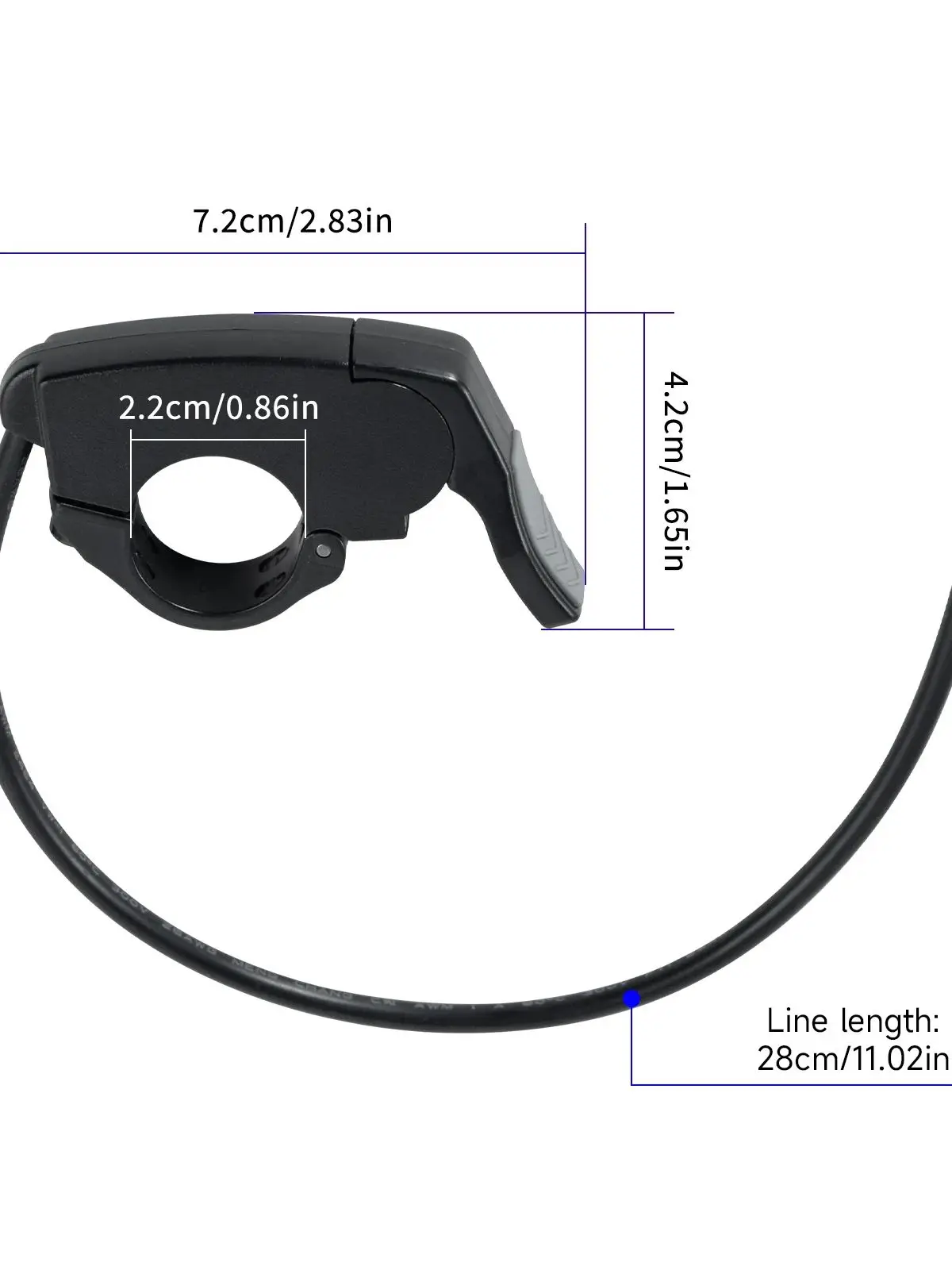 AliExpress NONE E-bike 3-Pin Connector Thumb Throttle 36V 48V 60V 72V Left Right 22mm Handlebar Accelerator for Electric Bicycle Scooter