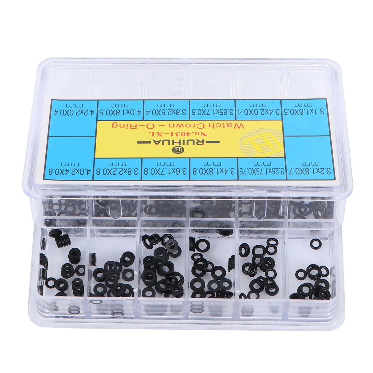 

500Pcs Universal Watch Back Seal Gasket Kit Rubber O-Ring for Waterproof Compatible with Round Non-Round Black