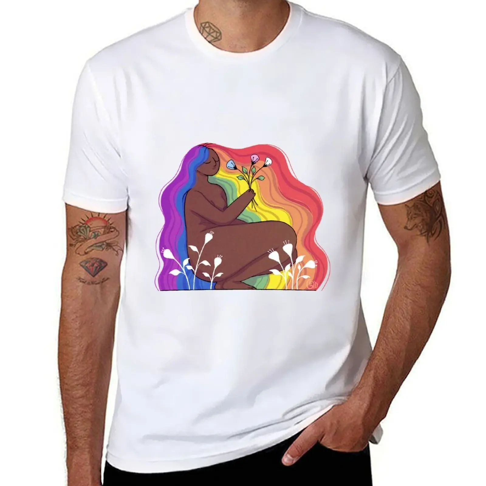 

Rainbow pride Sticker T-Shirt mens graphic t shirts anime t shirts for man T-Shirt