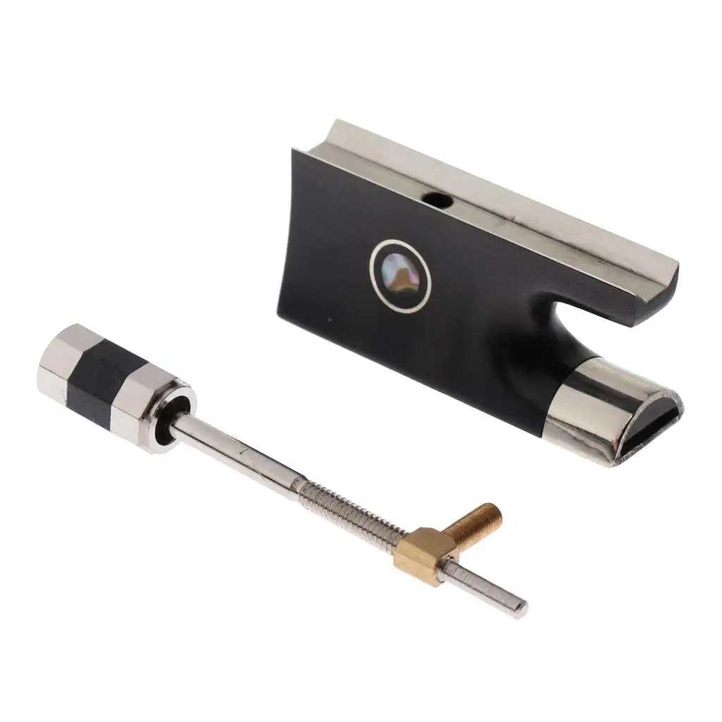 Violin Cello Viola Accessories Ebony Bow Frog and Plastic Tips Set Musical Parts for 4/4 Violin Supplies - view 3