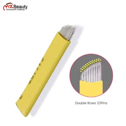 23 Pins Double Rows Microblading Needles Tattoo Supplies Dermografo Agujas 0.2mm Tebori Blades For Manual Eyeliner Micro-Shading