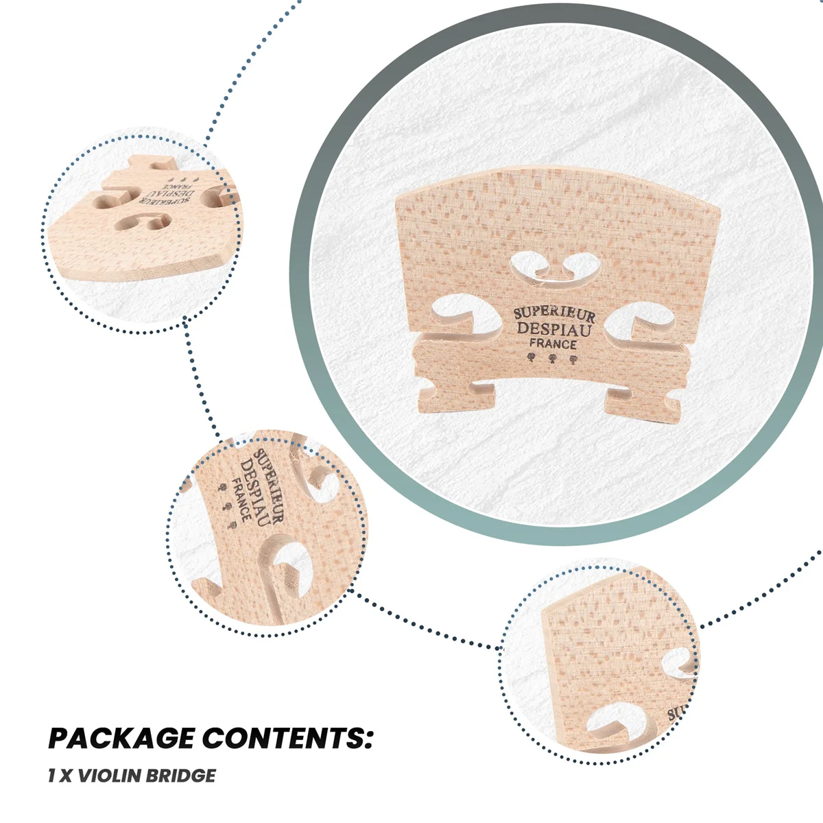 N21R Adjustable Violin Bridge Maple,4/4 Size Violin Fitted Bridge Parts For 4/4 Size Violin