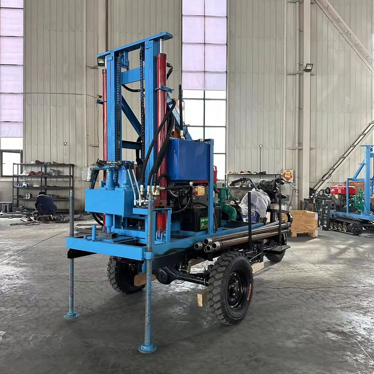 آلة حفر آبار المياه الصغيرة الصغيرة، توصيل سريع، جهاز 3 نقاط قابل للإزالة، قلب عمل جيد رخيص الثمن مع محرك التسليم السريع #6