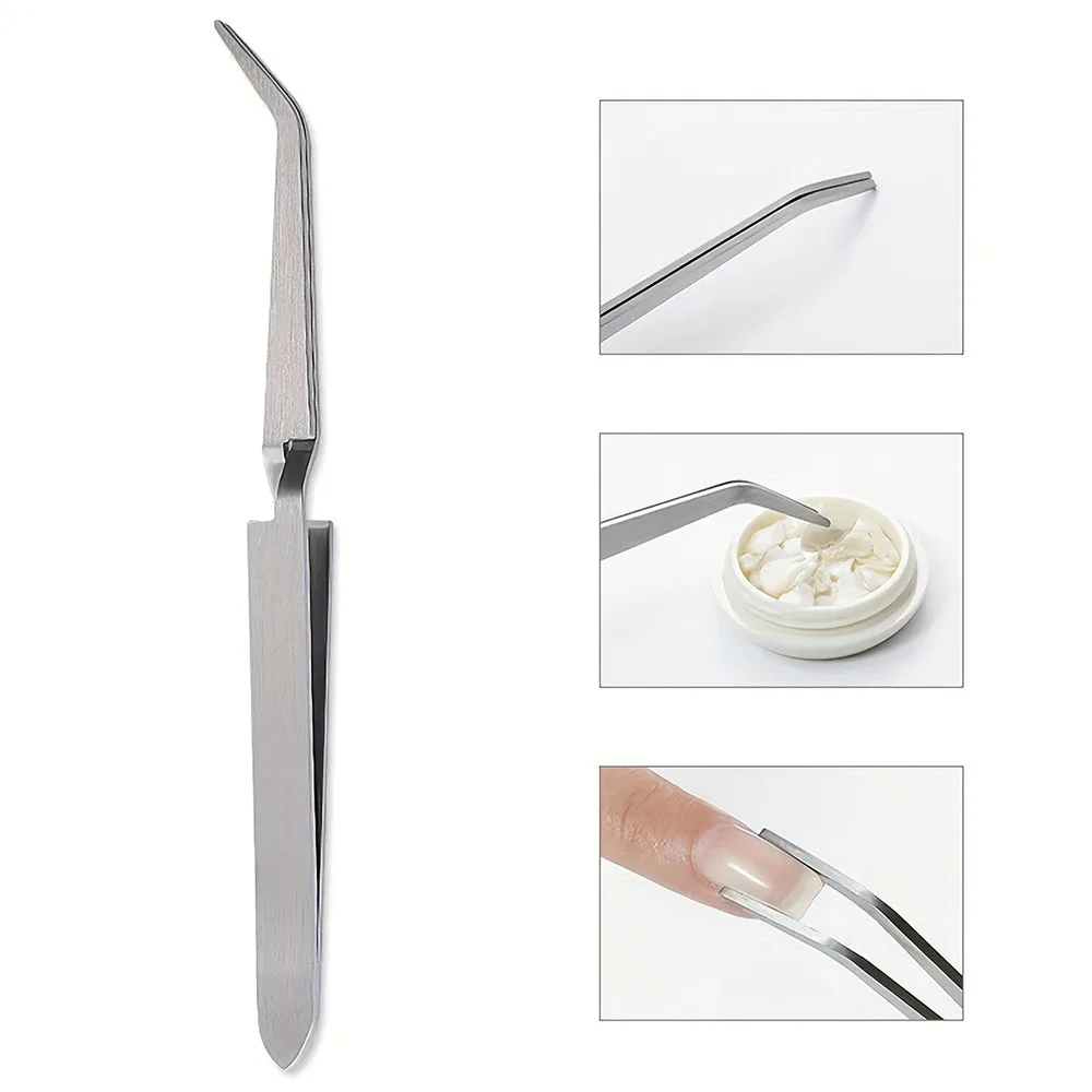 LULAA Nail Professional Tools Multi-Function Nail Art Rhinestones Decoration Picking Clip Nipper Stainless Steel Tweezers image 2