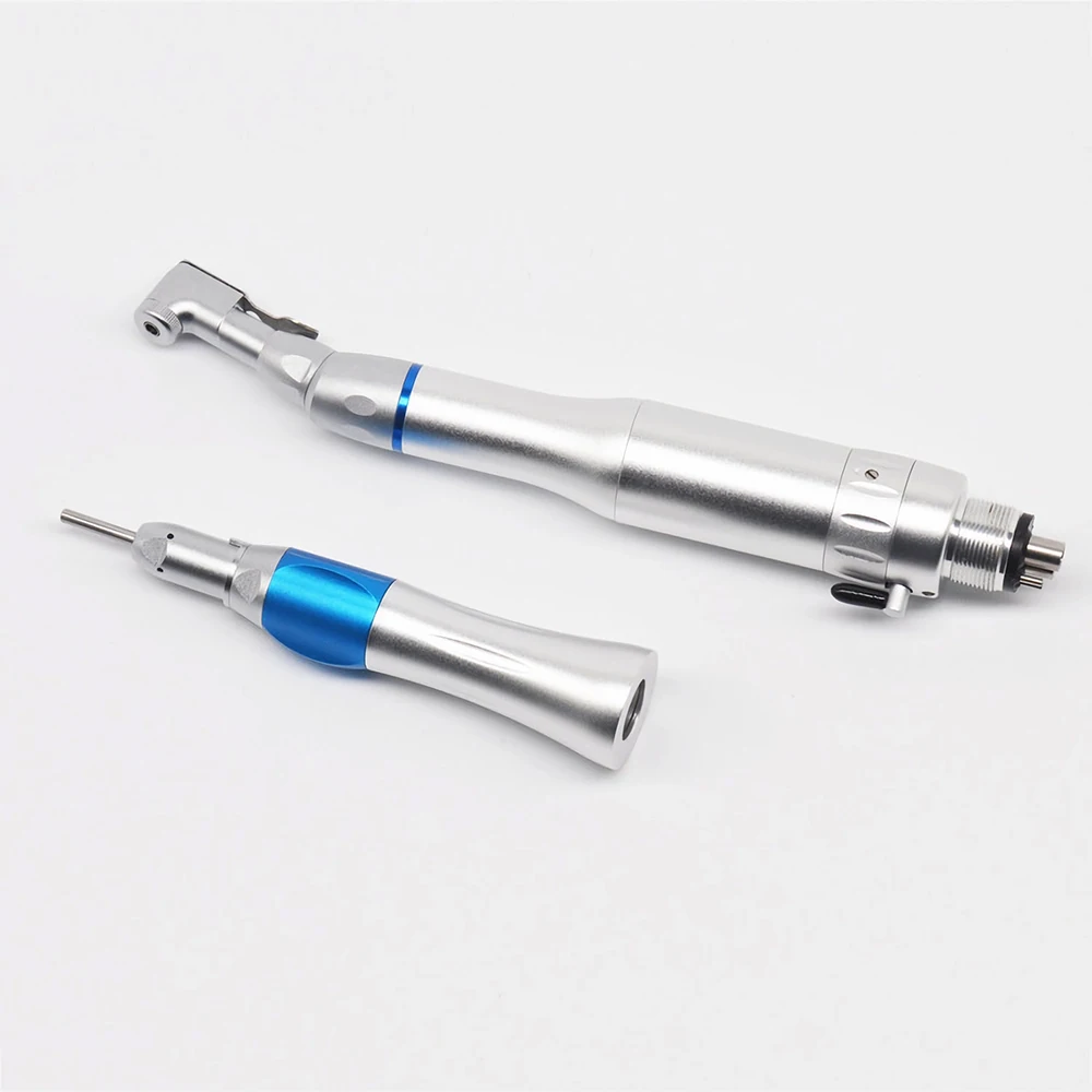 1 sets JOSOI Dental Low Speed Handpiece 1:1 Contra Angle for ø2.35mm CA Burs Push Button Straight Nose Cone Air Motor 2/4 Holes