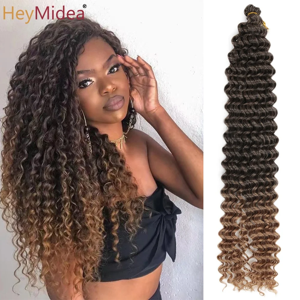 

Синтетические волосы для плетения косичек 22 дюйма, глубокая волна, афро-кудри, для женщин, для создания причесок Passion Twist и Ocean Wave.