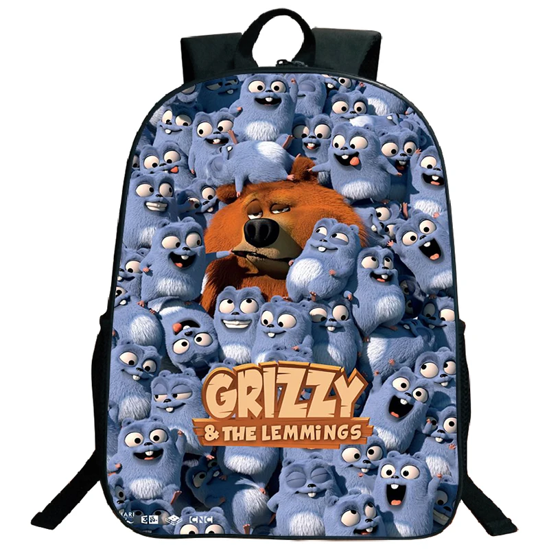 Grizzy and the Lemmings Mochilas para Crianças, Laptop Bag, Mochila Escolar, Mochila de Volta à Escola, Kids Bookbag, Presentes para Meninos e Meninas