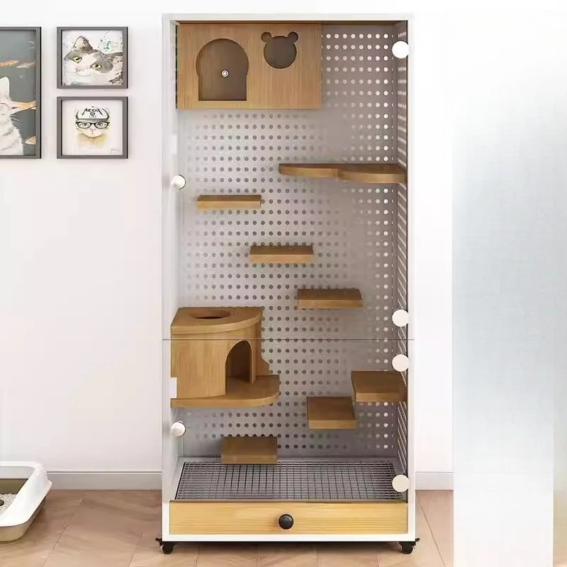 

Cage oversized villa hole board solid wooden house squirrel guinea pig golden bear